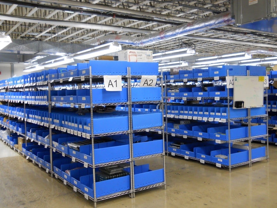 Industrial Shelving Systems with Bins