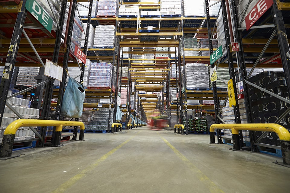 warehouse and pallet racks